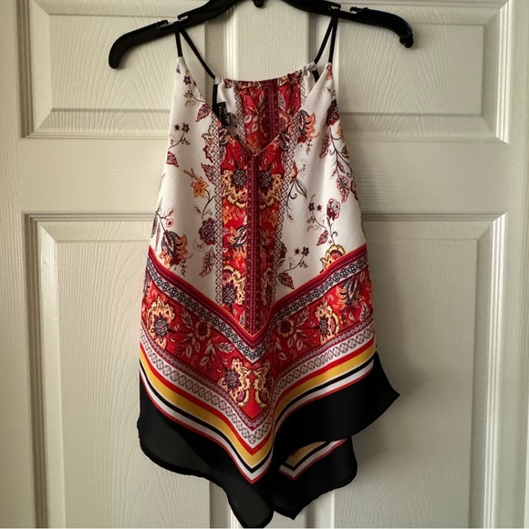 Fortune + Ivy Small Tank Blouse Bandana Dressy, Red, Yellow, Black, White Boho - Picture 9 of 9